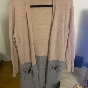 Madewell Duster Long Cardigan Beige and Grey